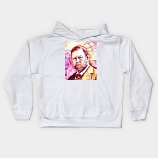 Bram Stoker Pink Portrait | Bram Stoker Artwork 13 Kids Hoodie